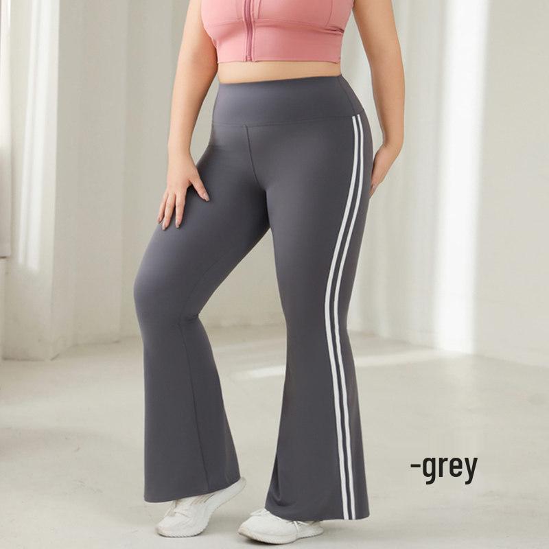 

Plus Size High Waist Elastic Slimming Flare Pants - Micro Flare Shark Style, No Crotch Drop, New Design Medium серый