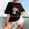 Koszulka damska Disney Myszka Minnie 2026 Lato Vintage Kreskówka Bawełniana T-shirt Casual Krótki Rękaw Top z Nadrukiem Ubrania Y2k