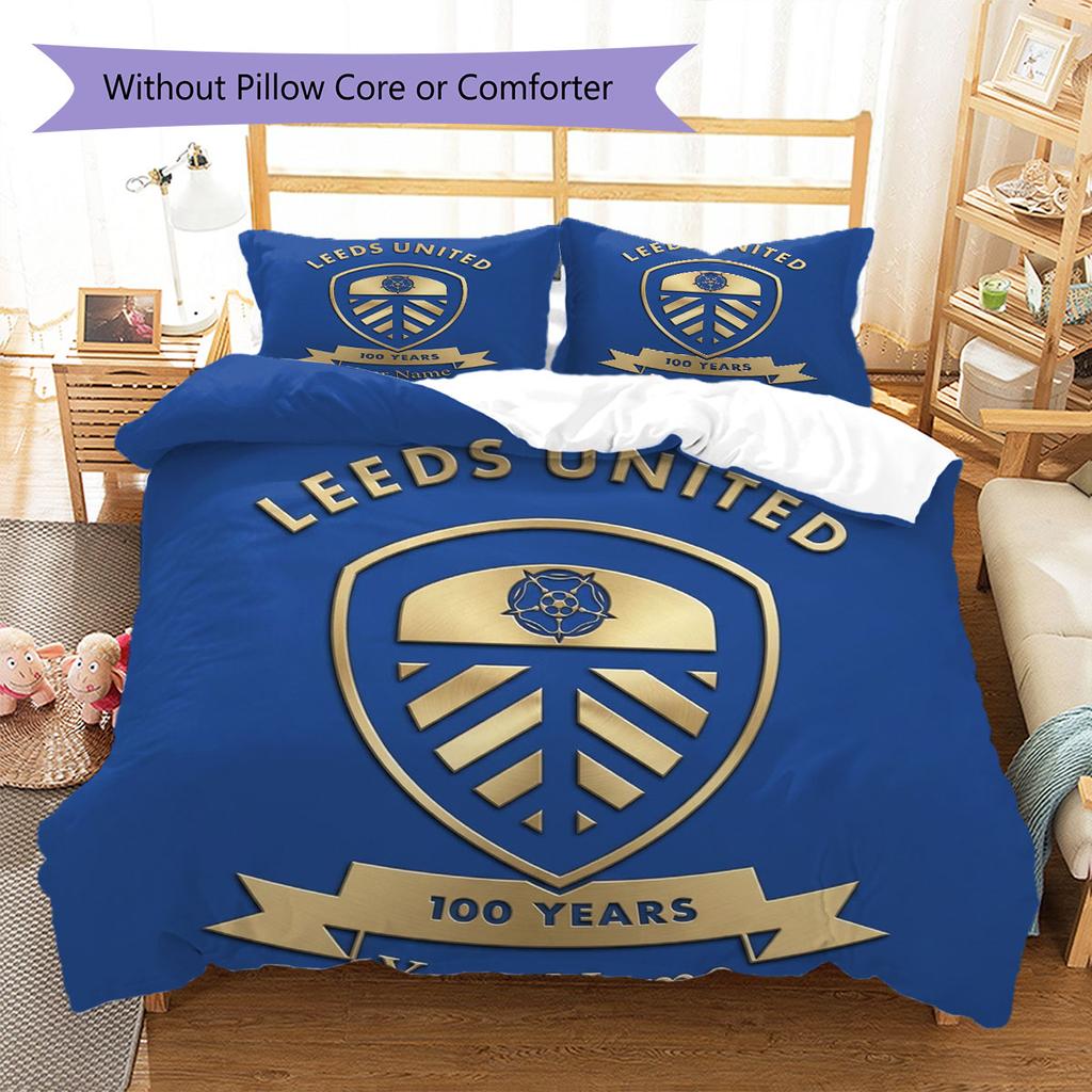 Leeds United Custom Name Pattern Bedding,Quilt Set Quilt Cover Pillowcase Home Birthday Gift(1 * duvet cover + 2 * pillowcase, without core)