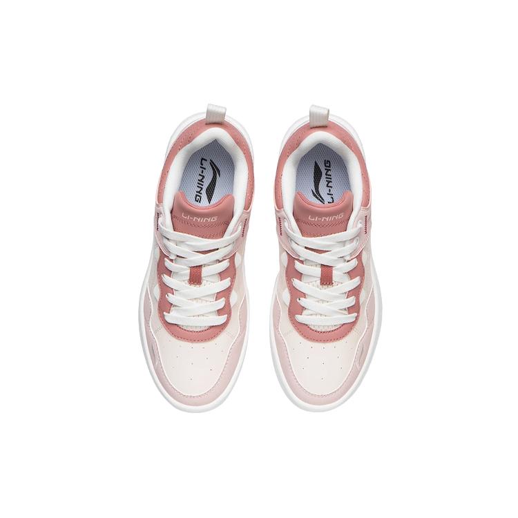 Li Ning Skateboard Shoes Women's Low Top Peach Pink/Peach Pink/Desert Pink AGCR316-3