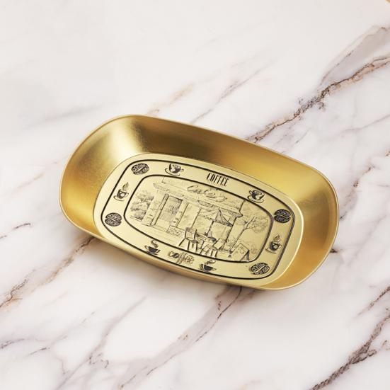 Outdoor Camping Fruit Plate Heavy Duty Vintage Tinplate Fruit Dish Multi-purpose Treats Candies Desserts Snacks Serving Tray