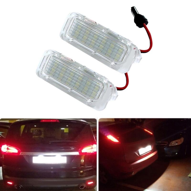 1 pereche ansamblu de lumină pentru plăcuță de înmatriculare cu LED complet alb-xenon pentru lampă pentru plăcuța de înmatriculare Focus 5D Mondeo Fiseta 6500K CAN-bus 12V