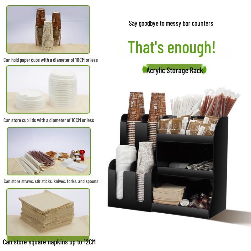 Acrylic Coffee Bar Counter Organizer Rack