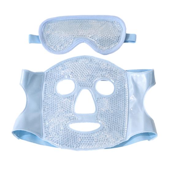 Ice Eye Mask And Face Mask Hot Cold Compress for Puffy Eyes Dry Eyes Migraines Toothaches Redness Relief Double-Sided Gel Beads Reusable Therapy Skin
