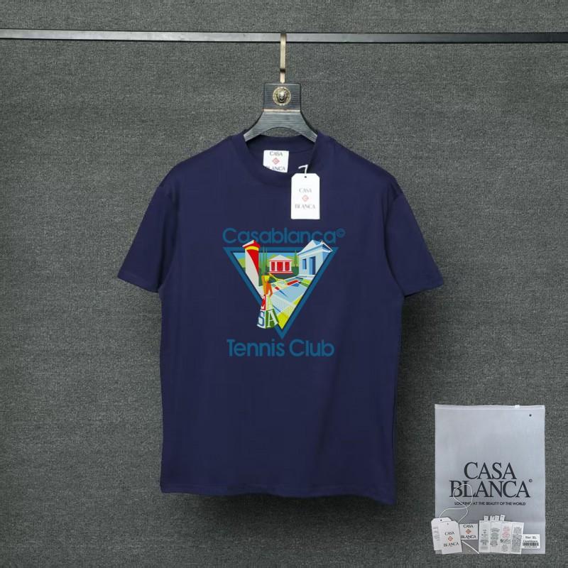 T-shirt en coton Casablanca Streetwear Coupe ample pour homme - T-shirt à manches courtes et col rond surdimensionné en 12 couleurs
