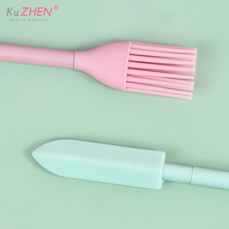1 Stück Silikon Mini-Spatel Kosmetikschaber Doppelseitiger Schaber Backschaber Silikonschaber Marmeladenspatel Make-up-Set