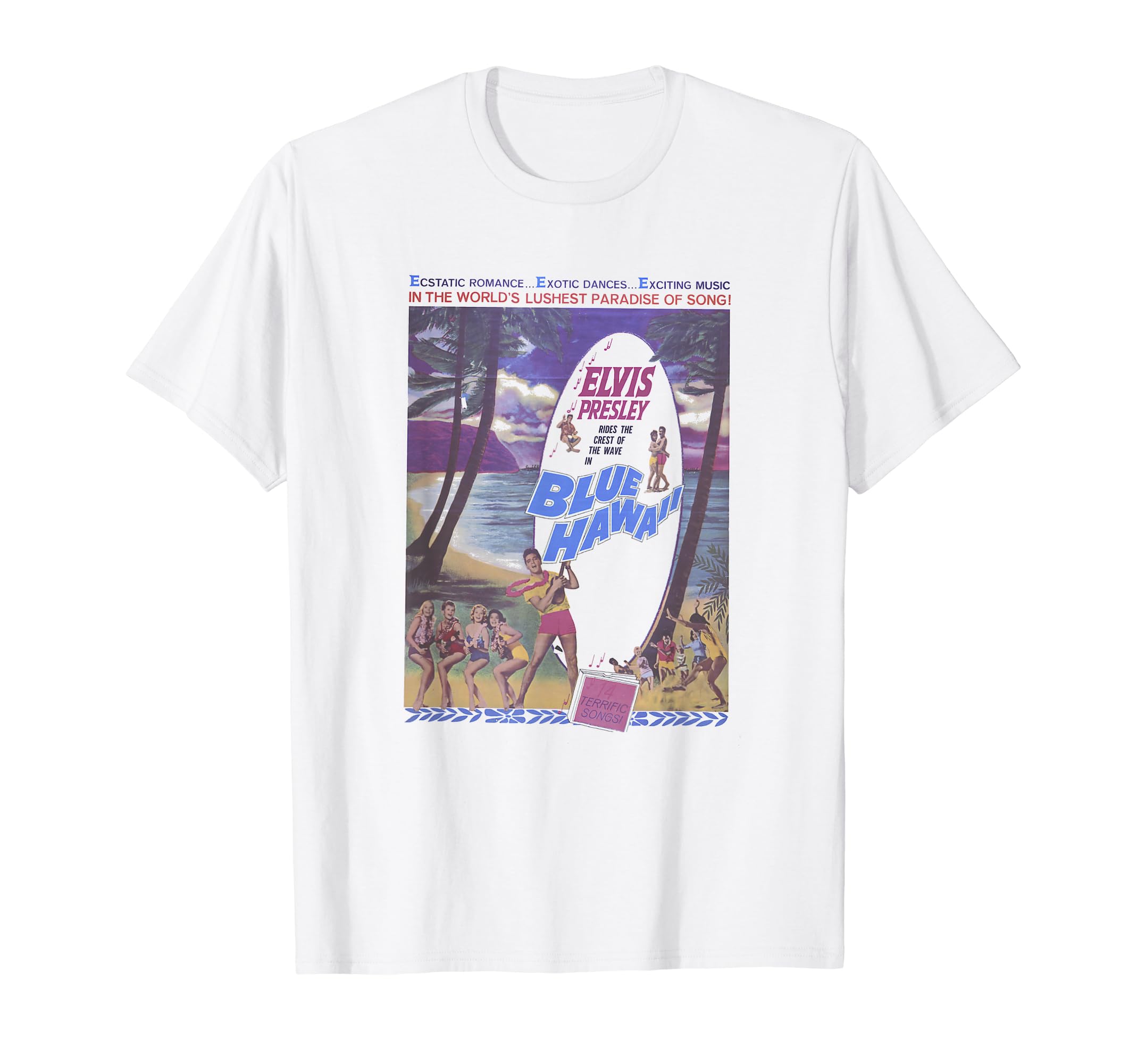 Футболка Элвис Пресли Голубой Гавайи