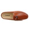 Men's Muller Genuine Leather Shoes Half Slippers Slip On Flat Shoes