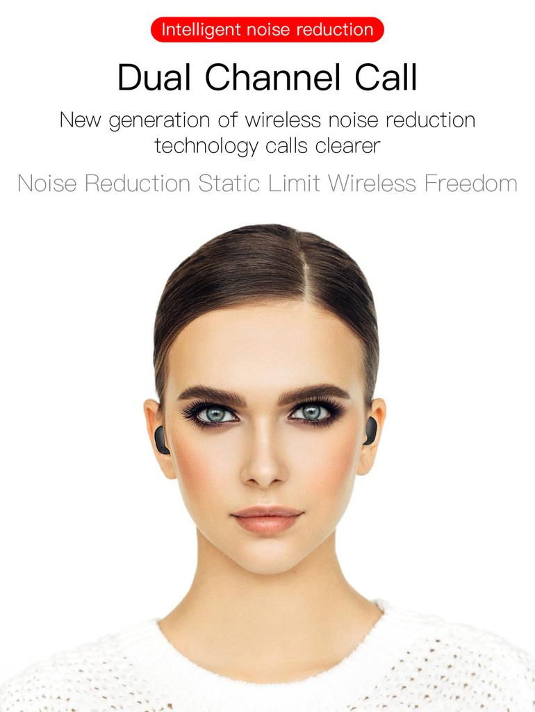 E6s Tws Fone Bluetooth-compatible Earphones Wireless Hands Free Noise Cancelling Headset Compatible For Xiaomi Redmi