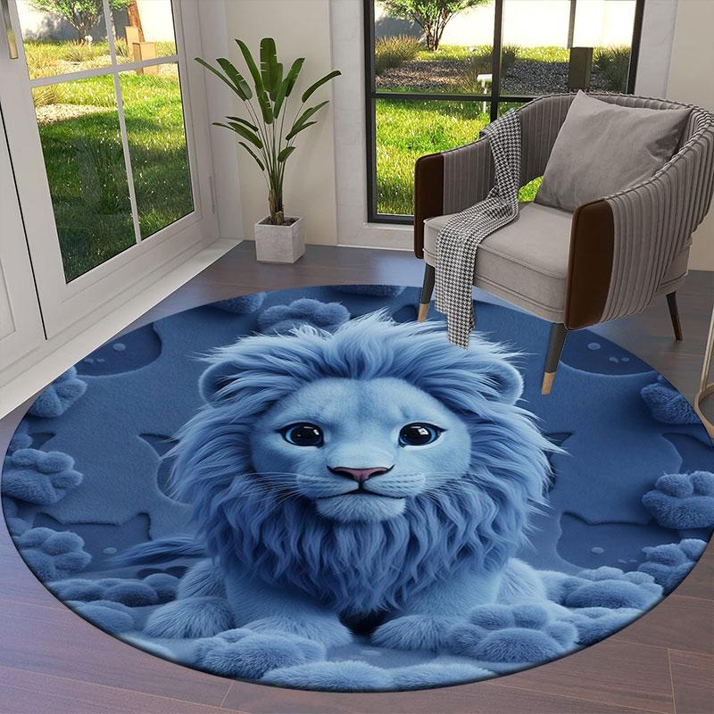 Furryanimals Round Area Rug,Carpet Rug for Living Room Bedroom Sofa Playroom Decor,Non slip Floor Mat