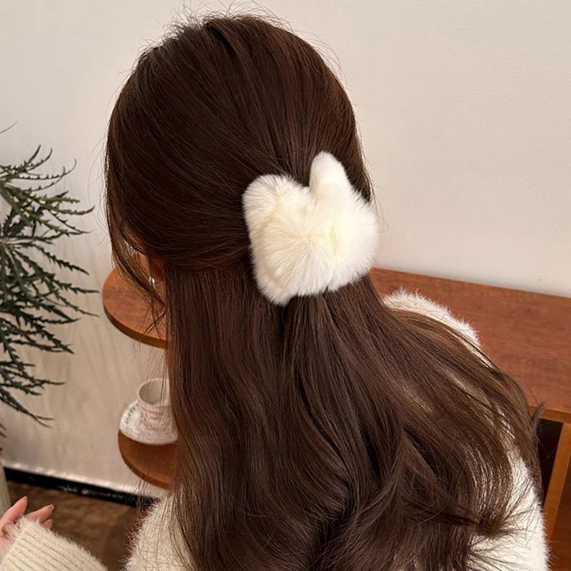 Square Shape Winter Faux Fur Hair Claw Acrylic Hairpins Rabbit Plush Hair Clip Crab Headwear Women Girls Hair Accessories