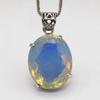 Lab-Created Opal Pendant 925 Sterling Silver Oval Cut 73.65 ct Gems October Birthday Birthstone