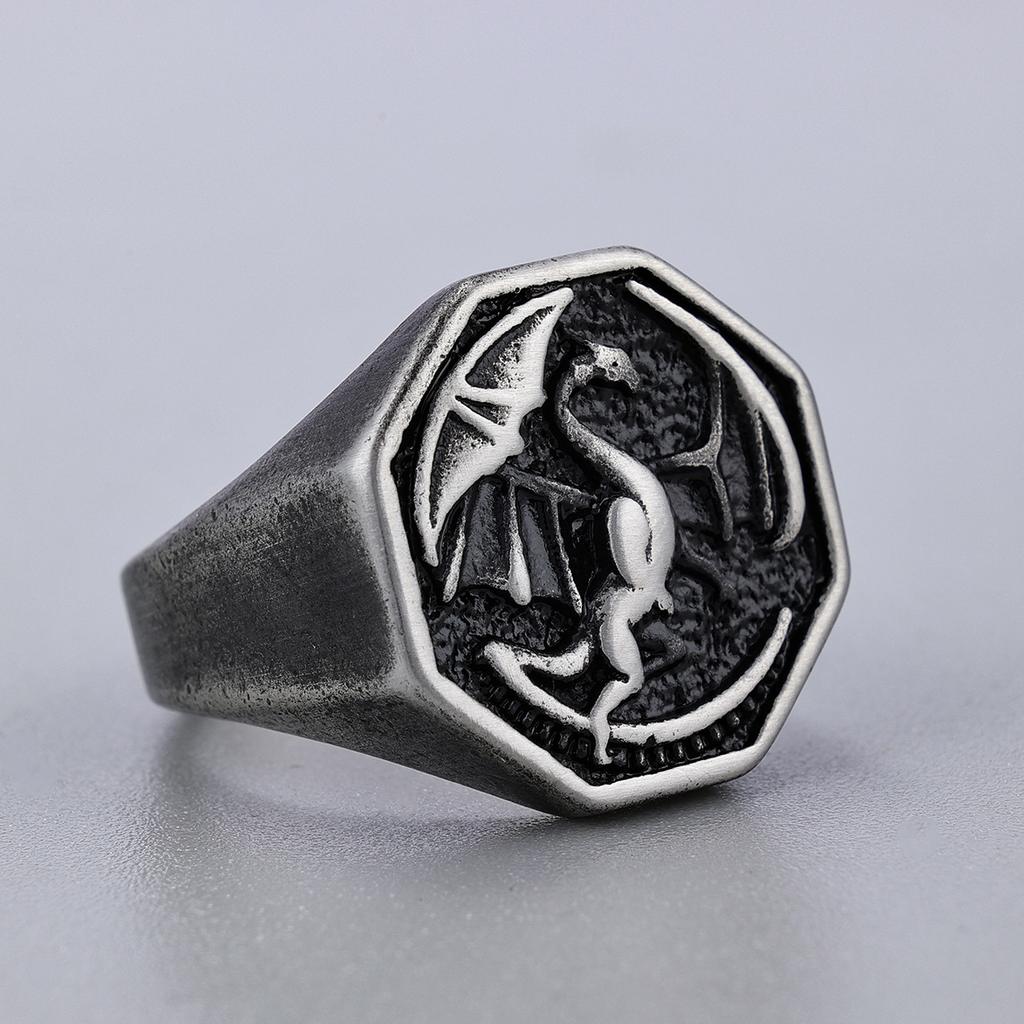 S925 Silver Ring King's Ride Dragon Ring Viking Motorcycle Jewelry New Product