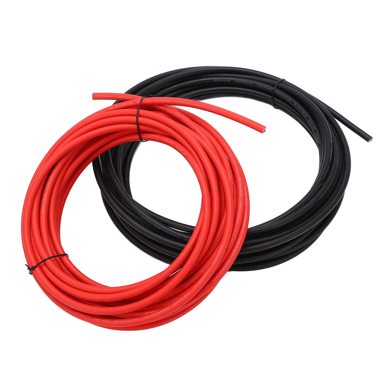 

2 Pcs Solar Panel Wire XLPE Sleeve Tinned Copper Dual Insulation Temperature Resistance Solar PV 50m / 164.04ft