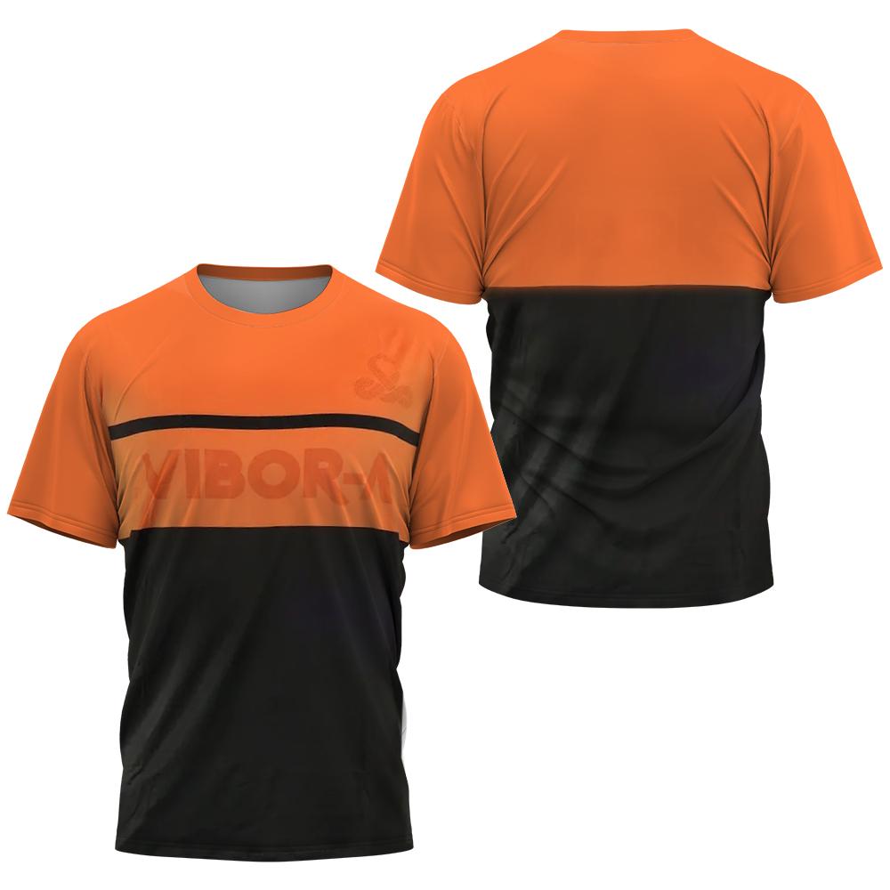 Sommer Herren gestreiftes 3D-bedrucktes Rundhals-T-Shirt