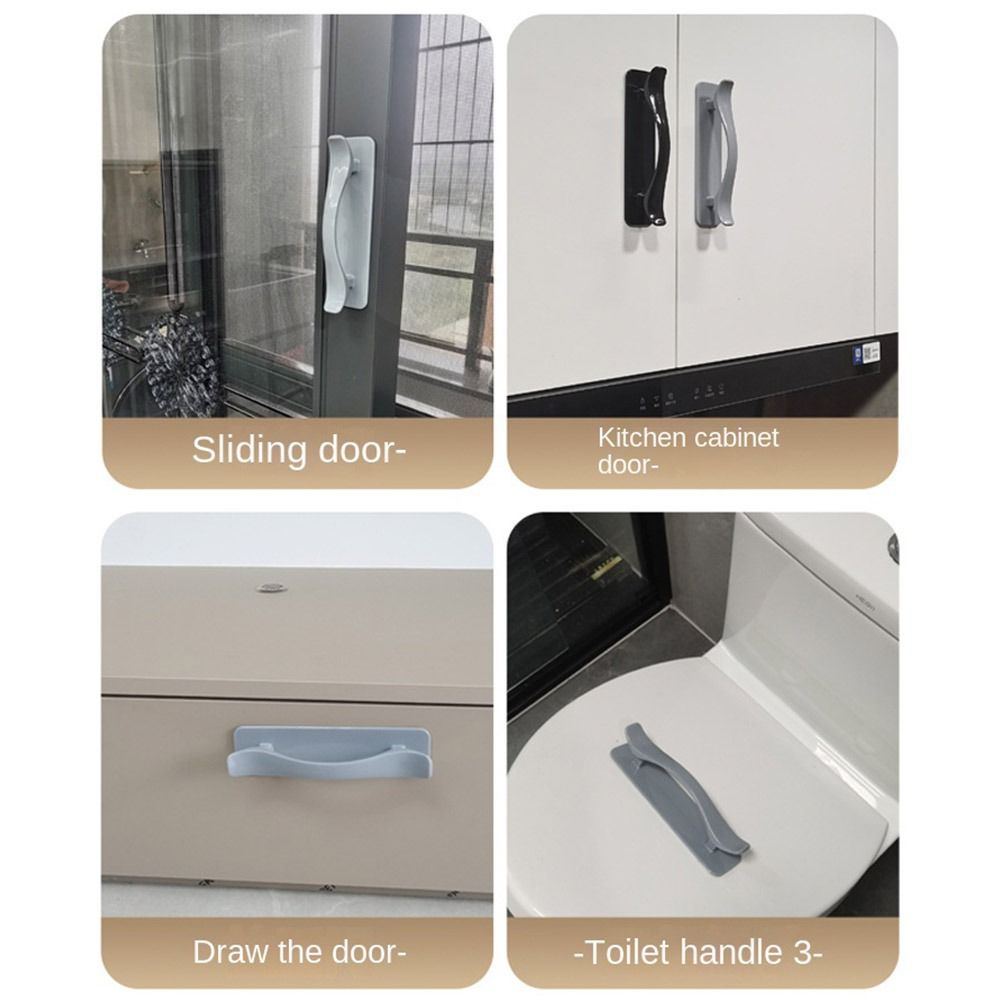 Self-adhesive Plastic  Door Handle Surface Mounted Cabinet Handle Door Punch-free Pulls  Drawer