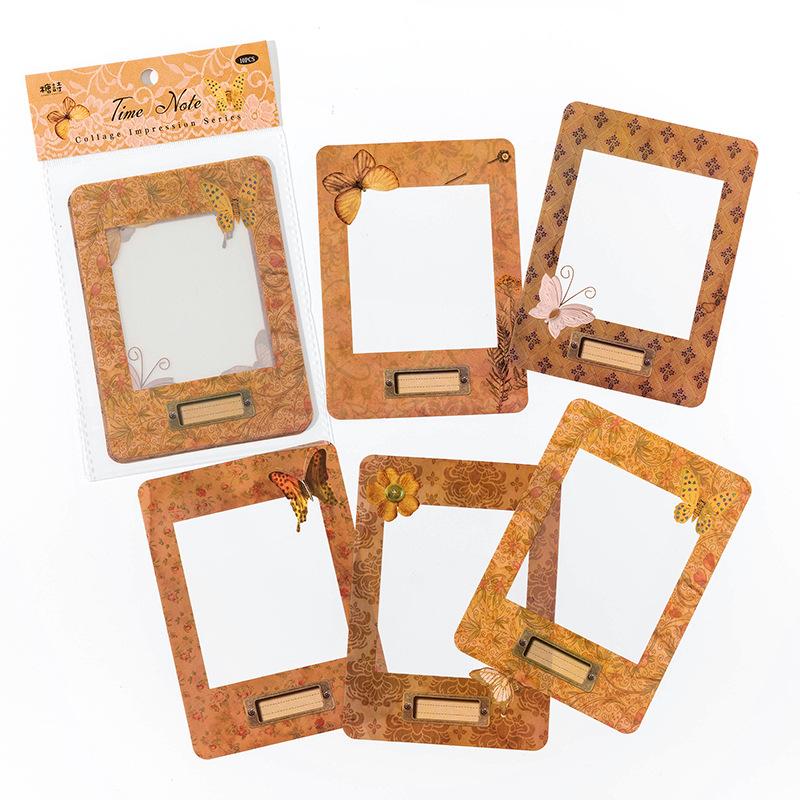 10 Sheets Large Size Hollow Border Stickers Vintage Scrapbooking Journal DIY Decorative Stickers Craft Supplies