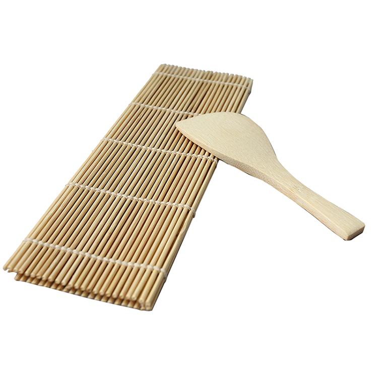 Sushi Rolling Maker Bamboo Material Roller Diy Mat And A Rice Paddle