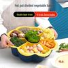 Rotating Hot Pot & Vegetable Platter with Washing, Draining, and Serving Plate Functions