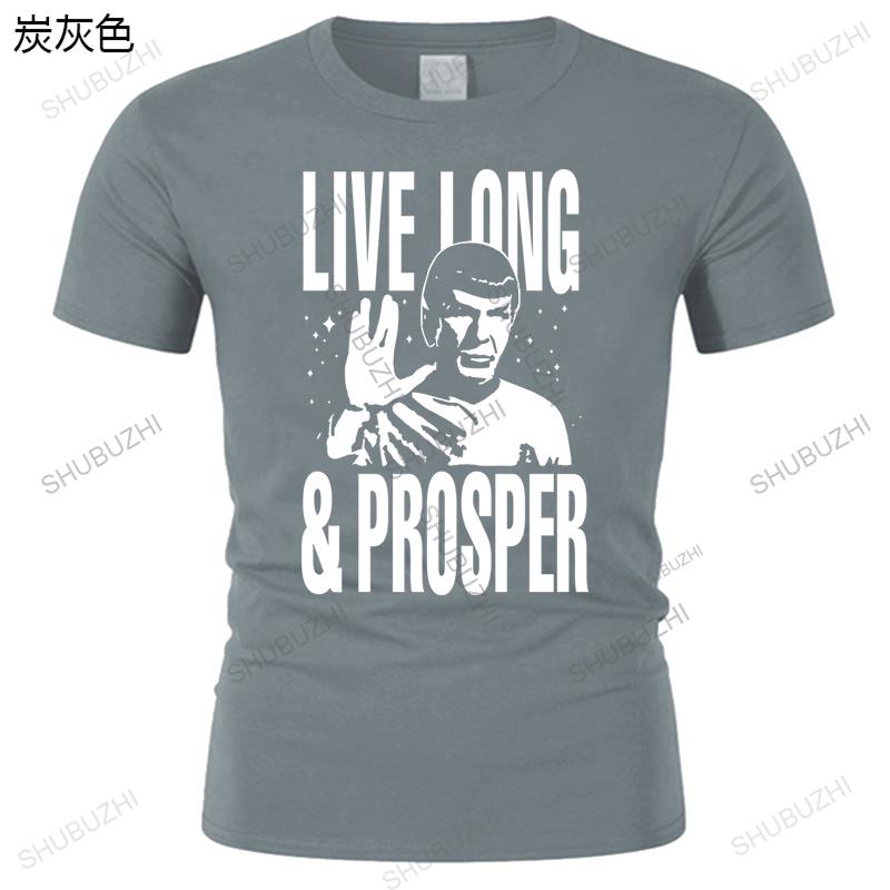 Herren Streetwear T-Shirt Star Treks Spock Lebe lang und in Frieden Lizenziertes Erwachsenen T-Shirt Mode T-Shirt Herren Baumwolle Marken T-Shirt