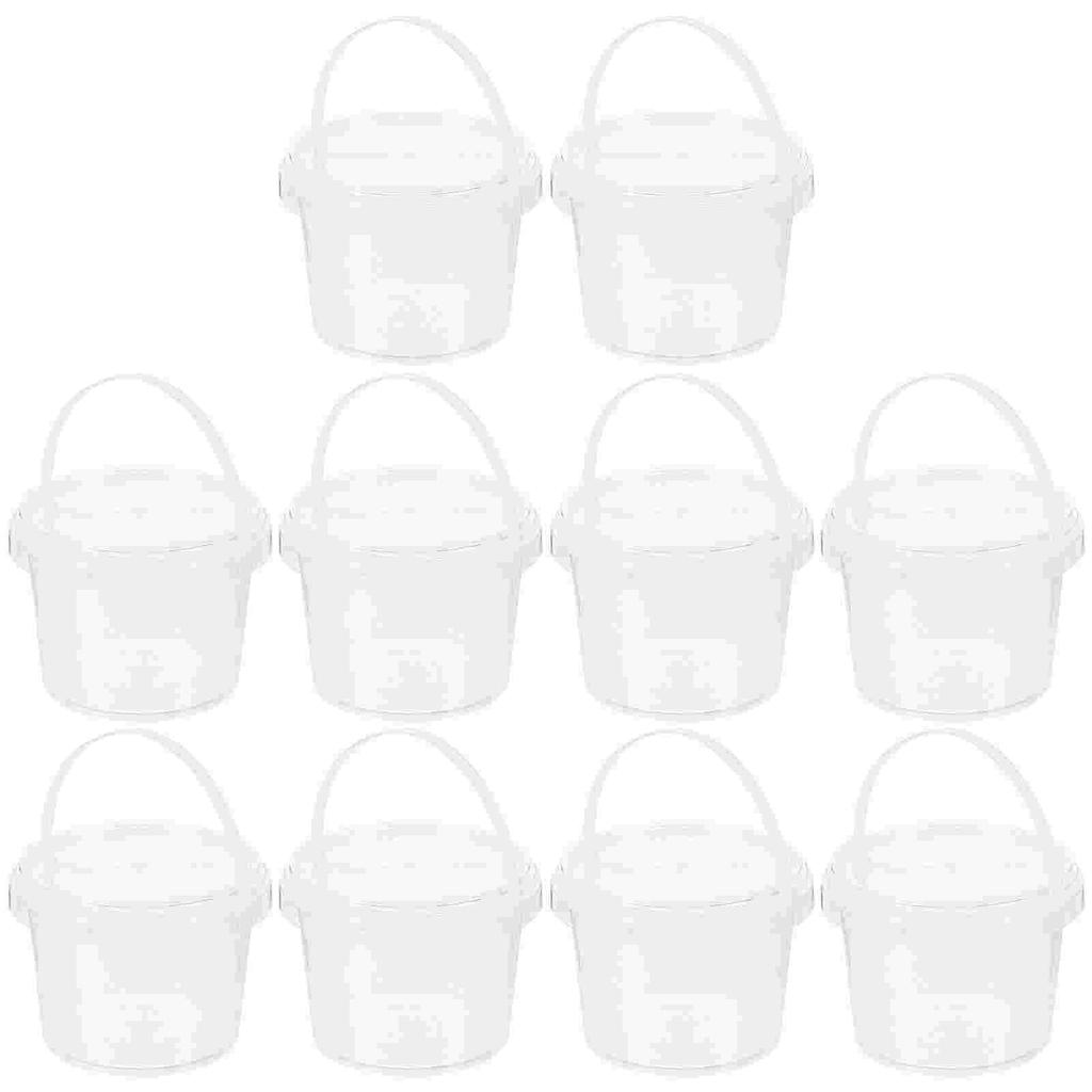 10pcs Plastic Storage Buckets Moisture Proof Round Containers Kitchen Canisters Lightweight Food Grade PP Jars Seal Lids