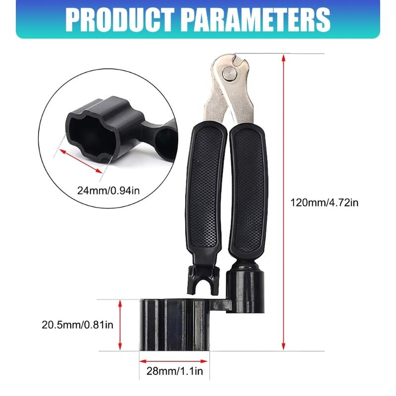 2 In 1 Guitar String Winder And Bridge Pin Puller With 5 Picks For Quick String Change On Electric Acoustic Guitars