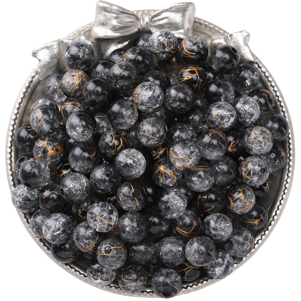 8mm/10mm Cracked Patterned Beads Irregular Color Acrylic Beads For DIY Jewelry Making