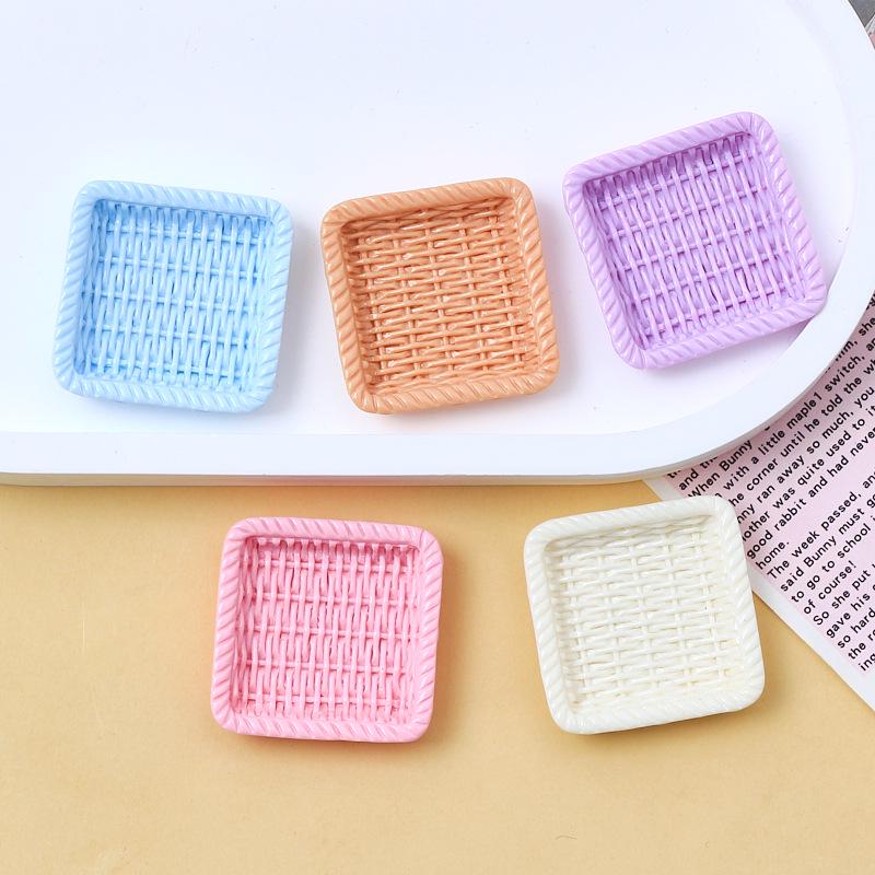 Leuchtendes Bastelzubehör aus Kunstharz: Quadratischer Korb, Haarnadel, Telefonhülle, Kleber, Cartoon-Öltropfen-Ornament