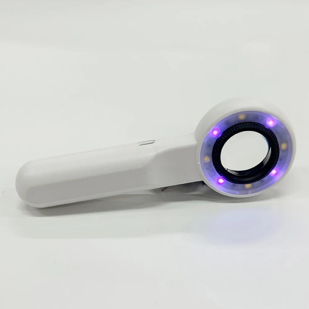 60X Handheld Magnifier 2 Lighting Mode Portable Lighted Magnifier Wear Resist Lighting Book Magnifier for Seniors Reading Repair