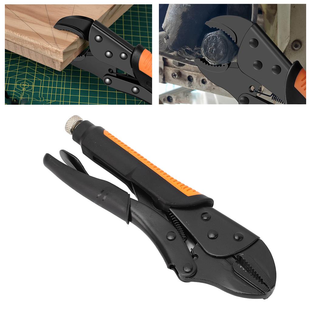 Locking Pliers Curved Jaw Wr Resistant Teeth Anti Slip Handle Portable Pliers with Screw