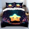 Cute Smiling Star Bedding Set Bedding Duvet Cover Set Duvet Cover Pillowcases (1 * Duvet Cover 2 * Pillowcases, Without Duvet Insert)