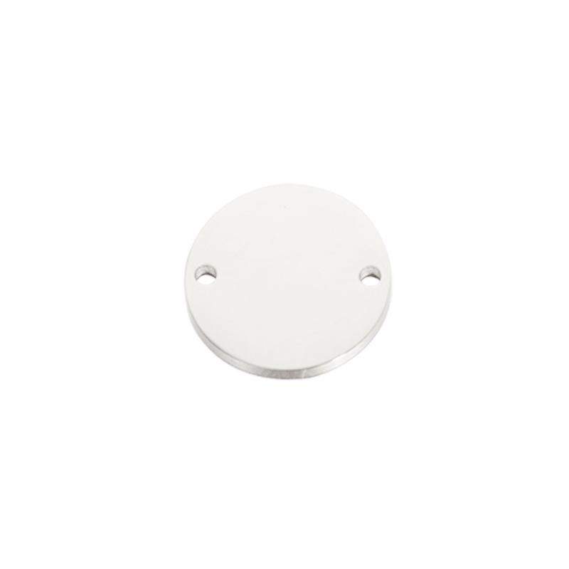 

In-Stock Stainless Steel Round Tag Double Hole Pendant for DIY Laser Logo Jewelry Accessories or Pet Tags 10mm