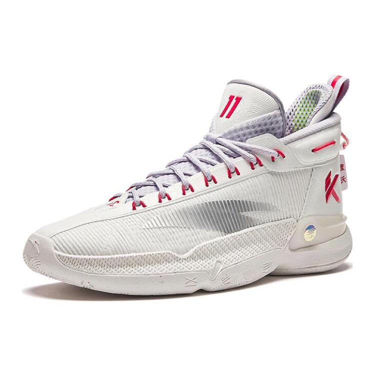 New Anta KT9 Cushioned Wear Resistant Breathable Mid Top Basketball Shoes Men's White 112411101-5