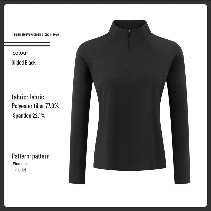 2025 Women's Sport Long Sleeve Zip Collar Polo Shirt: Outdoor Casual Warm Top