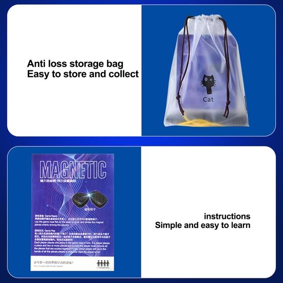 Magnetic Chess Game Set Table Fun Magnetic Top Multiplayer Chess Game with Stones Rope Kids