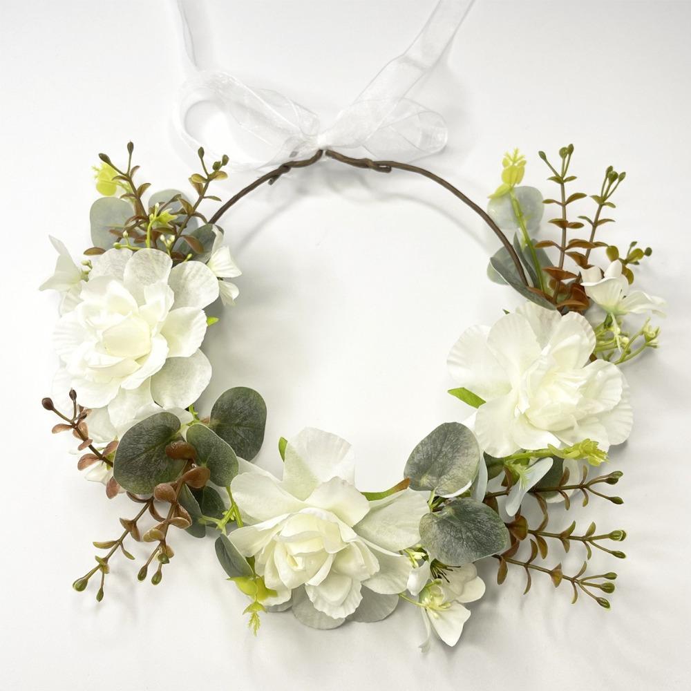 Boho Fluffy Flower Headdress Gradient Sweet Flower Crown Artificial Flower Headband Weddings