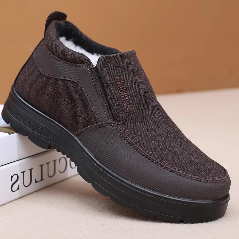 

Men s Winter Wool Soft Sole Slip-Resistant Shoes for Elderly - Warm Casual Cotton Footwear 38