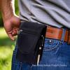 Bolsa de Cintura Masculina para Celular de 6,3" com Tampa Flip - Bolsa de Cinto Casual para Meia-Idade e Idosos