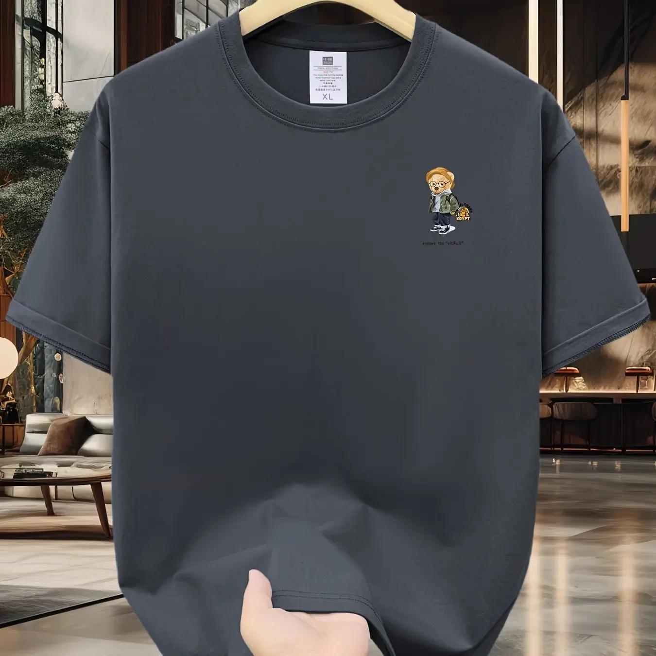 

Men s and Women s Pure Cotton Summer Loose Size Cartoon Pattern Printed and Comfortable Round Neck Short Sleeved T-shirt Top 3XL