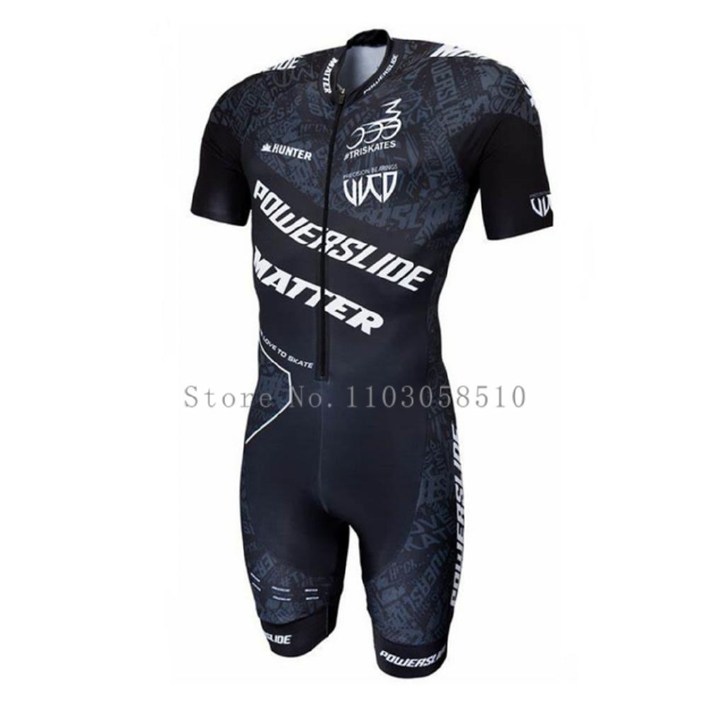 Powerslide Skating Short Sleeve Speed Skating Suit Kids Practice Training Inline Speed Skating Aldult Triathlon Race Clothing