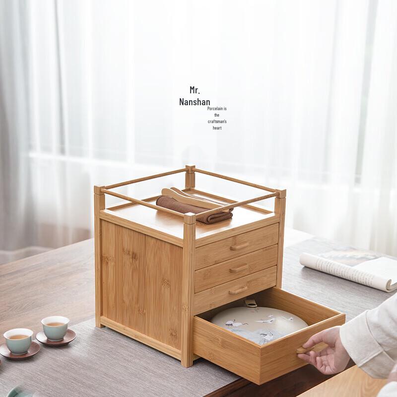 Bamboo Multi-tier Tea Storage Cabinet