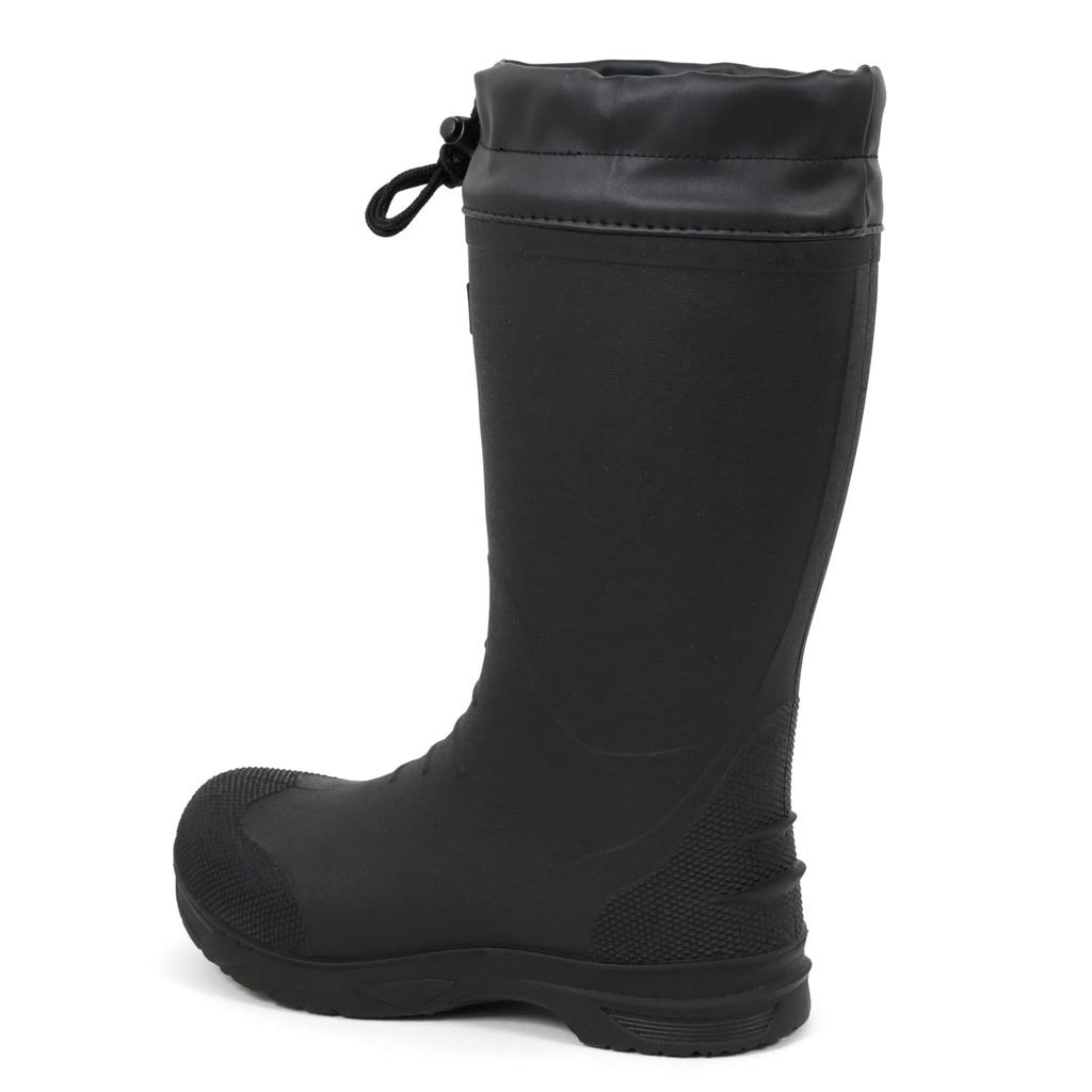 Akiriko Moz Rain Tight Hood TPE Urethane Size 23cm Boots, Mid-Length, Fit, & Drawcord, Material, Non-Slip Sole, Liner, Black,