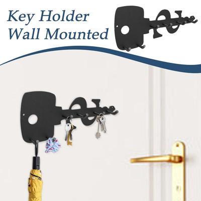 Key Holder Wall Mount Decorative Keychain Holder 6 Hooks Design Storage For Home Living Room Entryway Hallway Front Door