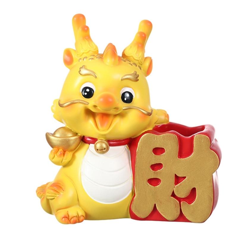 Desk Crafts Desktop Dragon Decor Resin Decorative Key Holder Money Jar Gift Resin Coins Storage BOX