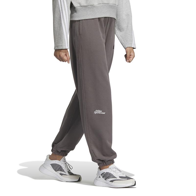 adidas Pantalón de punto con cordón de color sólido para mujer, parte inferior, gris IM8853