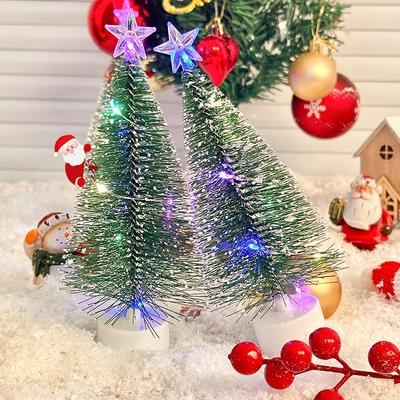 1 Adet Aydınlık Mini Noel Ağaçları Güzel Küçük Yapay Noel Ağaçları Masa Süslemeleri Noel Ev Süslemeleri