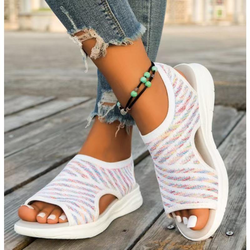 Summer New Fashion European American Platform Color Block Peep Toe Sandals for Women