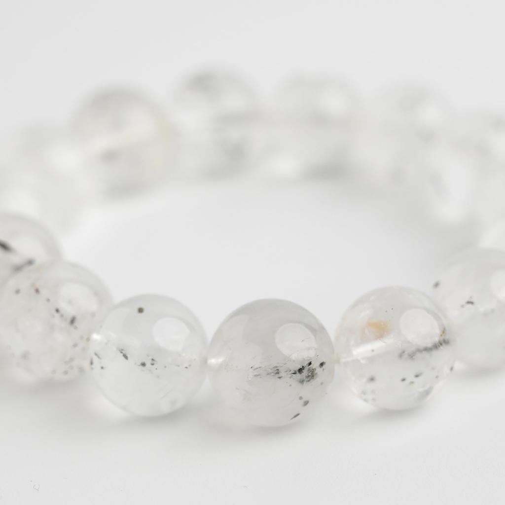 Eigado Pyrite In Quartz 15 Inner Natural Power Good Luck Bracelet, Beads, 14mm, Diameter Approx. 17cm, Stone, Stone, Charm, 2507-Brace-Pyr-01