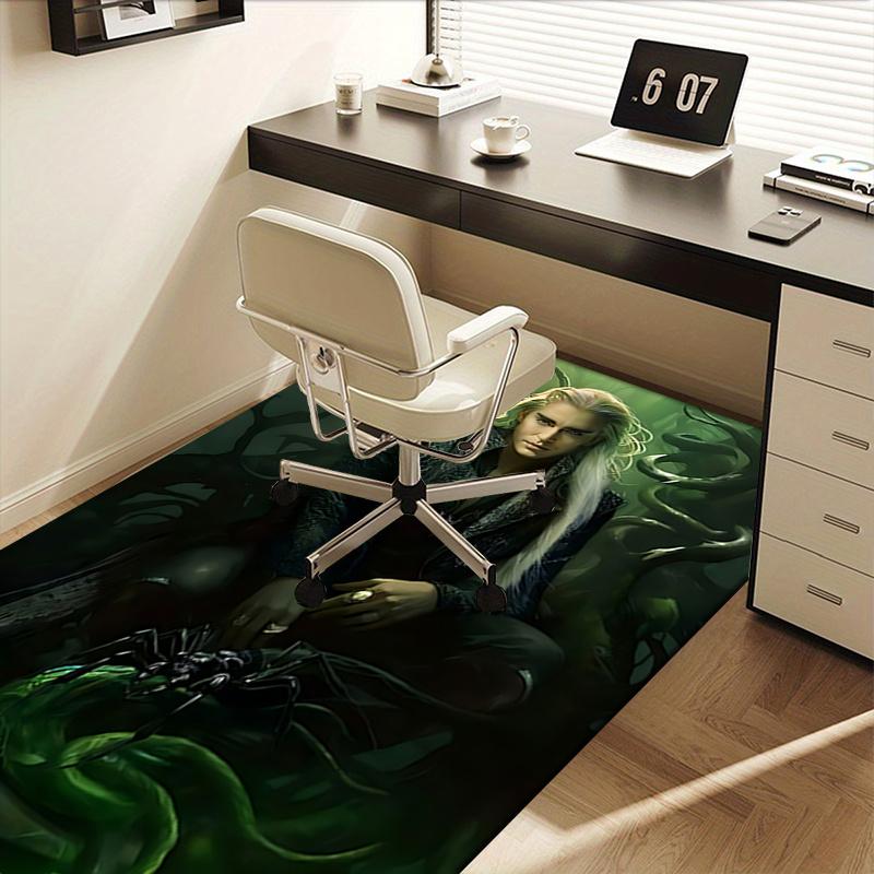 Spider King,Lord of the Rings Polyester Office Carpet Chair Mats, Home Decor Dormitory Floor Protector with Anti-Skid Backing, Large Area Co