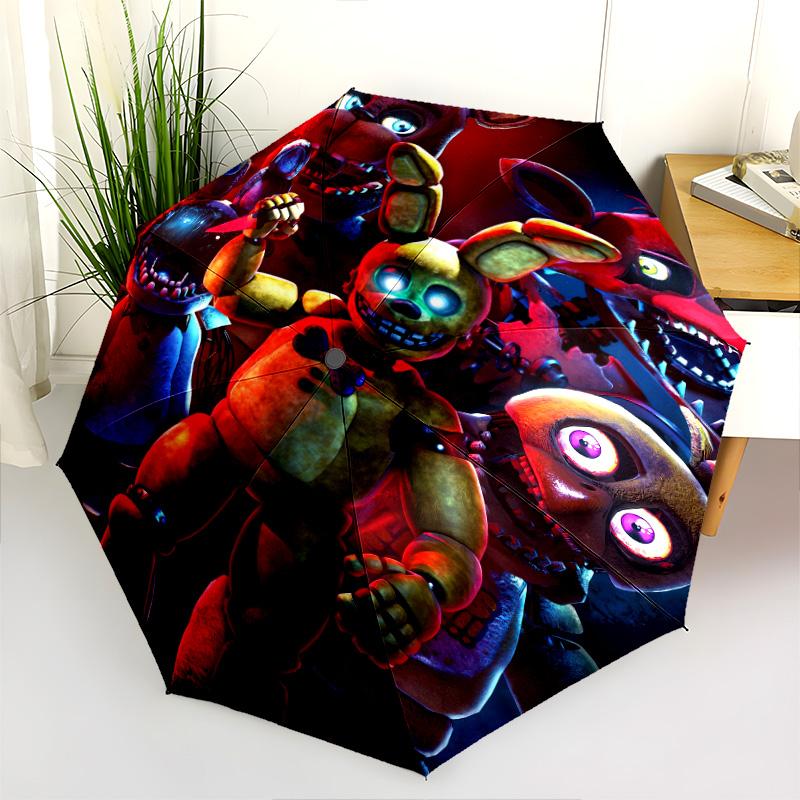 1PC Freddy's Rock Night Automatic Umbrella - Suitable Travel Outdoor Portable Umbrella Birthday Gift Daily Essentials